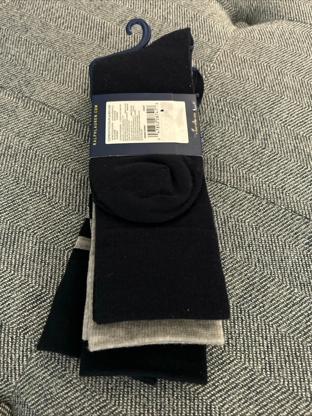New Polo Ralph Lauren Men's 3-Pair Socks  Navy/Gray- Shoe Size- 6-12.5